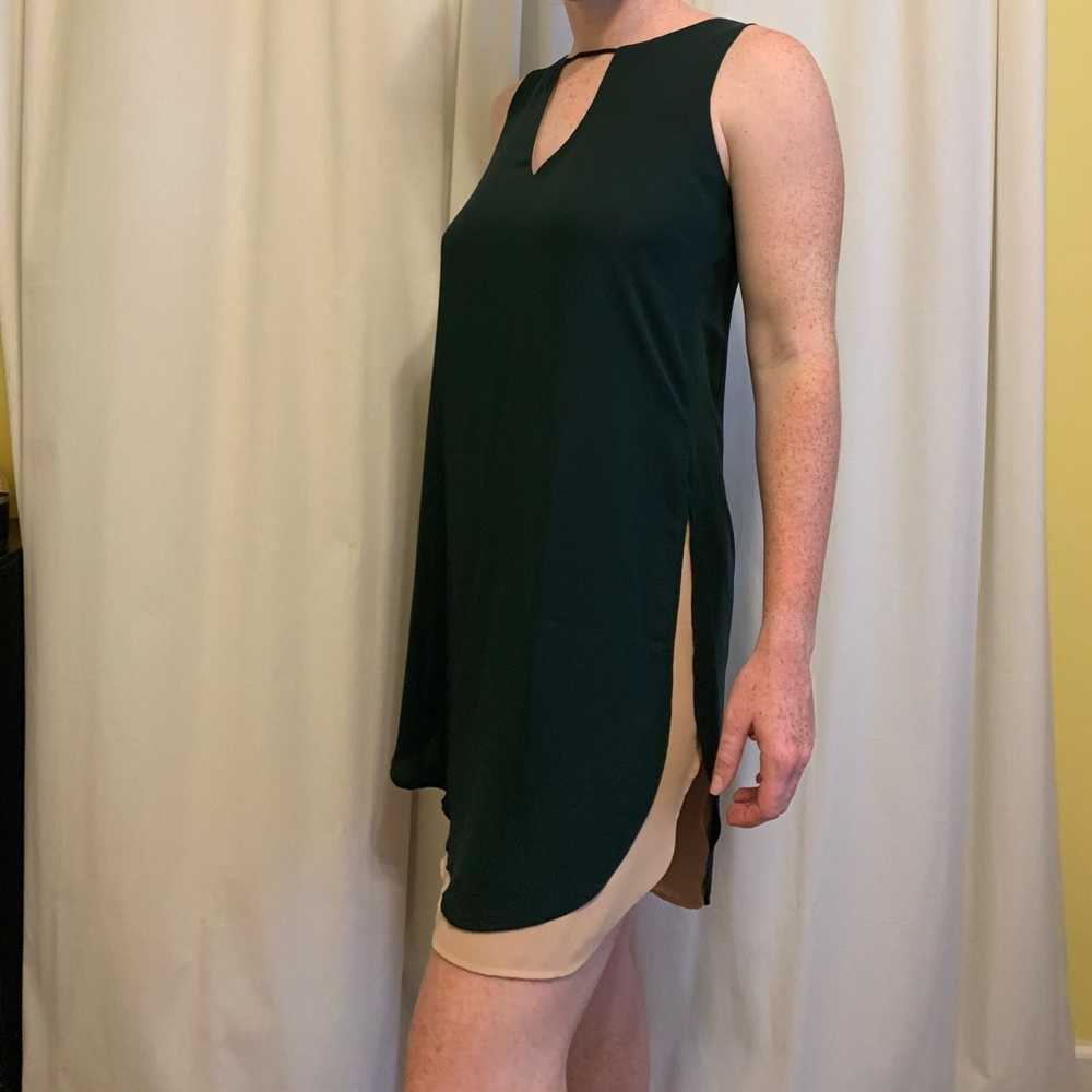Bar III dark evergreen cocktail dress